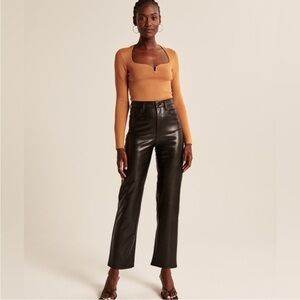 Abercrombie & Fitch The Ankle Straight Ultra High Rise faux leather pants 29 NEW